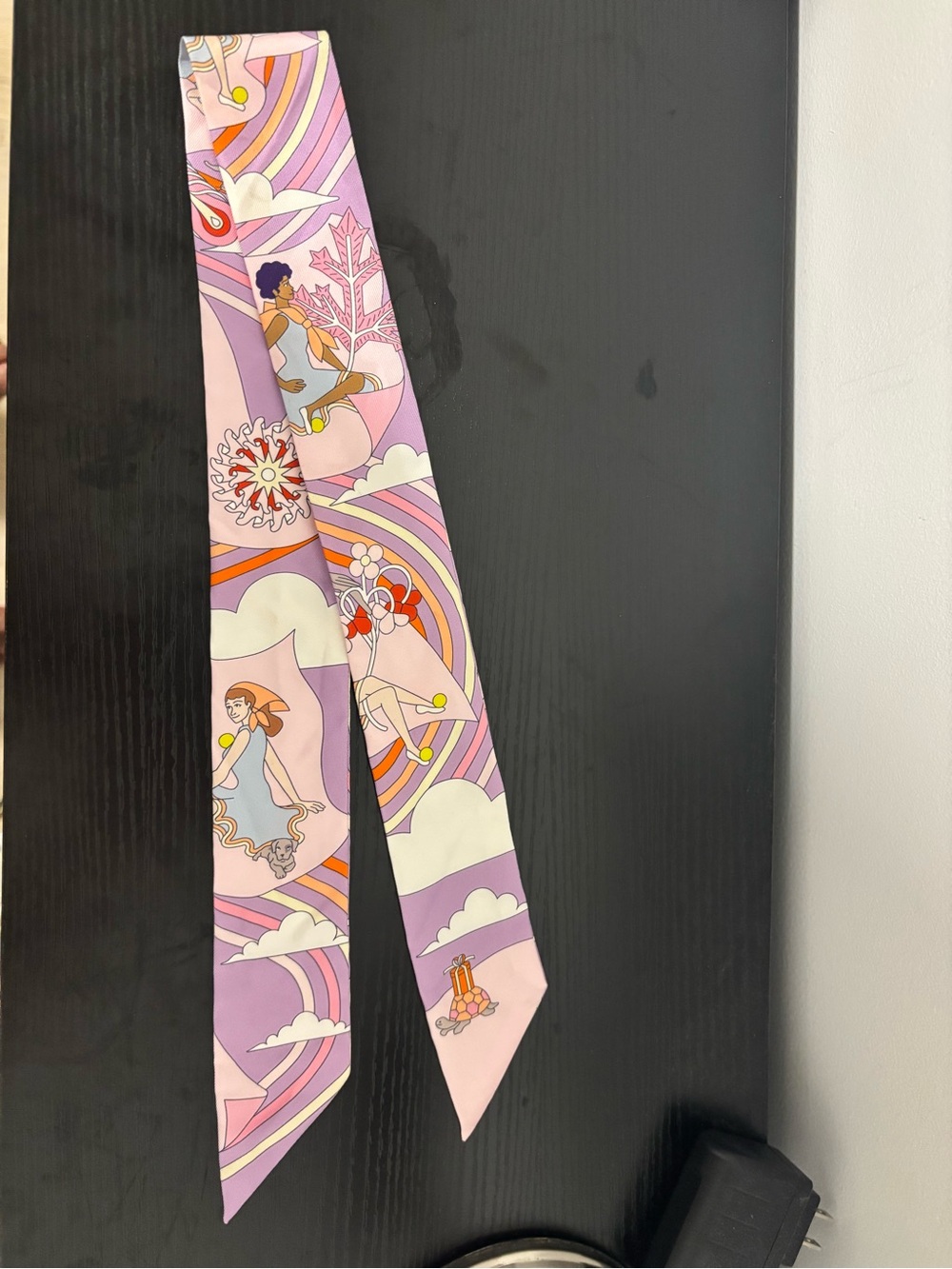 Hermès Carres Volants Silk Twilly Mauve Purple Pink - Picture 3 of 7